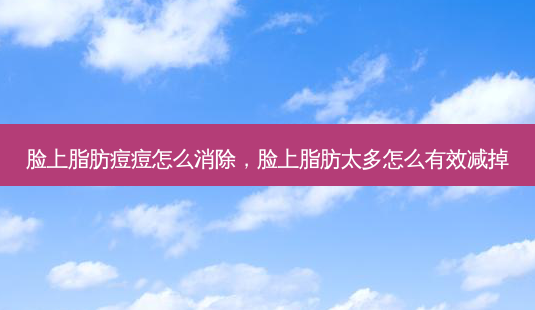 脸上脂肪痘痘怎么消除,脸上脂肪太多怎么有效减掉-第1张图片-美呗严选网 脸上脂肪痘痘怎么消除,脸上脂肪太多怎么有效减掉-第1张图片-美呗严选网