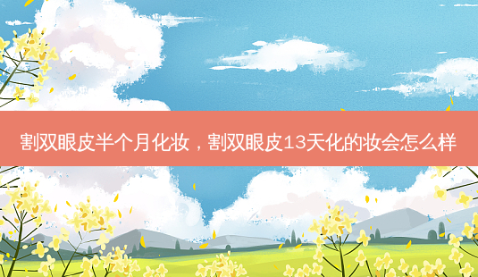 割双眼皮半个月化妆,割双眼皮13天化的妆会怎么样-第1张图片-美呗严选网 割双眼皮半个月化妆,割双眼皮13天化的妆会怎么样-第1张图片-美呗严选网