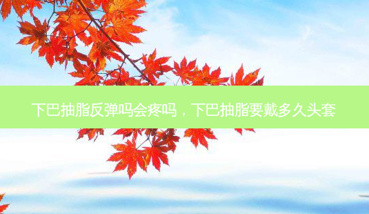 下巴抽脂反弹吗会疼吗,下巴抽脂要戴多久头套-第1张图片-美呗严选网 下巴抽脂反弹吗会疼吗,下巴抽脂要戴多久头套-第1张图片-美呗严选网