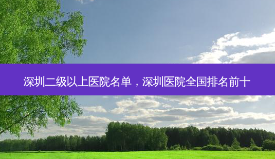深圳二级以上医院名单,深圳医院全国排名前十-第1张图片-美呗严选网 深圳二级以上医院名单,深圳医院全国排名前十-第1张图片-美呗严选网