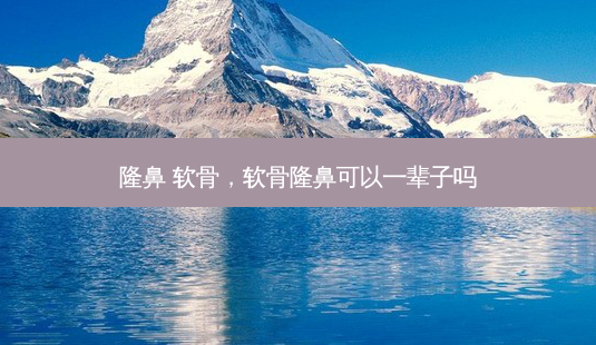 隆鼻 软骨,软骨隆鼻可以一辈子吗-第1张图片-美呗严选网 隆鼻 软骨,软骨隆鼻可以一辈子吗-第1张图片-美呗严选网