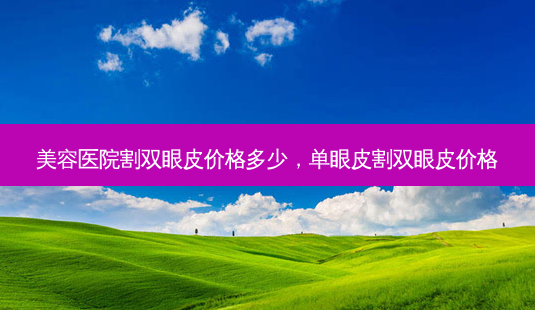 美容医院割双眼皮价格多少,单眼皮割双眼皮价格-第1张图片-美呗严选网 美容医院割双眼皮价格多少,单眼皮割双眼皮价格-第1张图片-美呗严选网