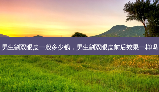 男生割双眼皮一般多少钱,男生割双眼皮前后效果一样吗-第1张图片-美呗严选网 男生割双眼皮一般多少钱,男生割双眼皮前后效果一样吗-第1张图片-美呗严选网