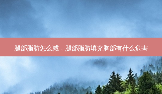 腿部脂肪怎么减,腿部脂肪填充胸部有什么危害-第1张图片-美呗严选网 腿部脂肪怎么减,腿部脂肪填充胸部有什么危害-第1张图片-美呗严选网
