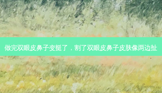 做完双眼皮鼻子变挺了，割了双眼皮鼻子皮肤像两边扯-第1张图片-美呗严选网
