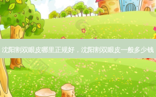 沈阳割双眼皮哪里正规好，沈阳割双眼皮一般多少钱