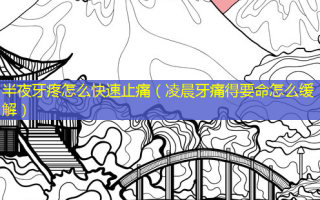 半夜牙疼怎么快速止痛（凌晨牙痛得要命怎么缓解）