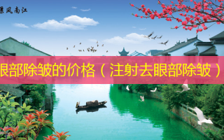 眼部除皱的价格（注射去眼部除皱）