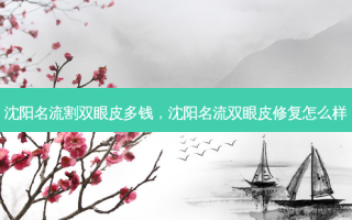 沈阳名流割双眼皮多钱，沈阳名流双眼皮修复怎么样