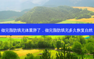 做完脂肪填充体重胖了，做完脂肪填充多久恢复自然
