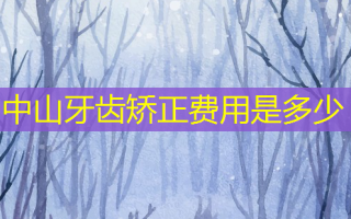 中山牙齿矫正费用是多少