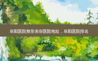 阜阳医院整形美容医院地址，阜阳医院排名