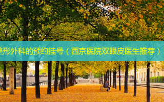 整形外科的预约挂号（西京医院双眼皮医生推荐）