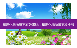 精细化脂肪填充有效果吗，精细化脂肪填充多少钱