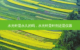 水光针是永久的吗，水光针是针剂还是仪器