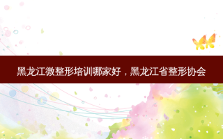 黑龙江微整形培训哪家好，黑龙江省整形协会