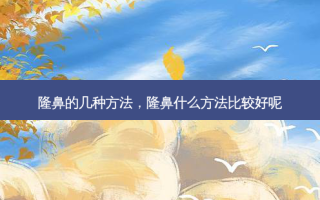 隆鼻的几种 *** ，隆鼻什么 *** 比较好呢