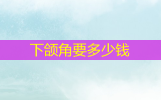 下颌角要多少钱