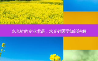 水光针的专业术语，水光针医学知识讲解
