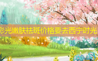 彩光嫩肤祛斑价格要去西宁时光