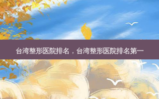台湾整形医院排名，台湾整形医院