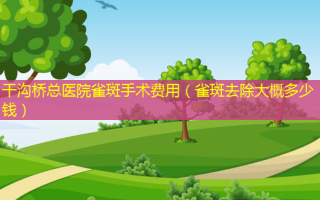 干沟桥总医院雀斑手术费用（雀斑去除大概多少钱）