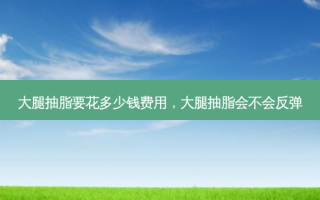 大腿抽脂要花多少钱费用，大腿抽脂会不会反弹