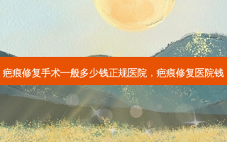 疤痕修复手术一般多少钱正规医院，疤痕修复医院钱