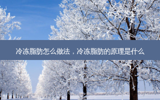 冷冻脂肪怎么做法，冷冻脂肪的原理是什么