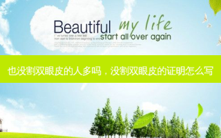 也没割双眼皮的人多吗，没割双眼皮的证明怎么写