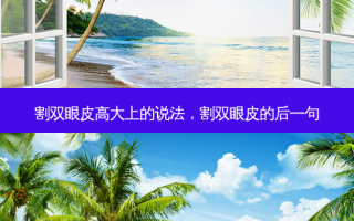 割双眼皮高大上的说法，割双眼皮的后一句
