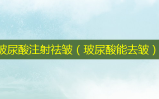 玻尿酸注射祛皱（玻尿酸能去皱）