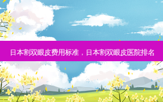 日本割双眼皮费用标准，日本割双眼皮医院排名