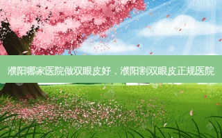 濮阳哪家医院做双眼皮好，濮阳割双眼皮正规医院