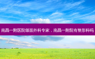 南昌一附医院颌面外科专家，南昌一附院有整形科吗