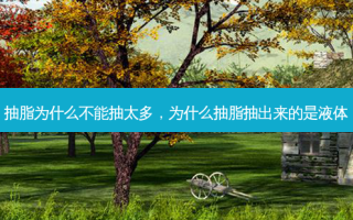 抽脂为什么不能抽太多，为什么抽脂抽出来的是液体