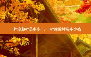 一针瘦脸针是多少u，一针瘦脸针要多少钱