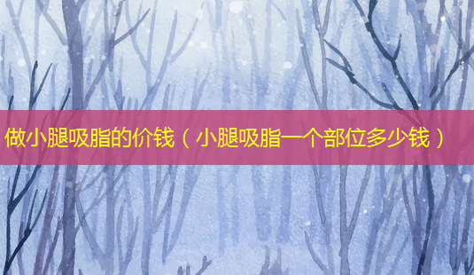 做小腿吸脂的价钱(小腿吸脂一个部位多少钱)-第1张图片-美呗严选网 做小腿吸脂的价钱(小腿吸脂一个部位多少钱)-第1张图片-美呗严选网